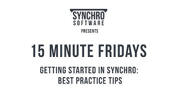 Webinar: Getting Started in Synchro - 普通话