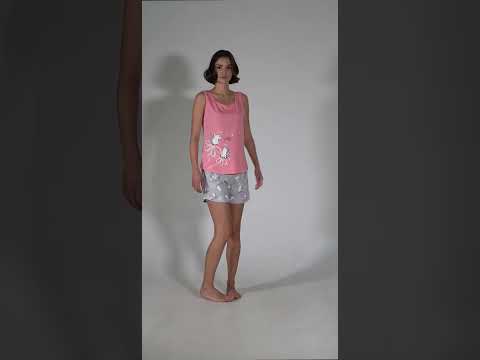 Купить Хлопковый комплект из майки и шорт VIENETTA 3112470537 в Украина в Lingerie.ua - Одяг для дому та відпочинку, Видео 1