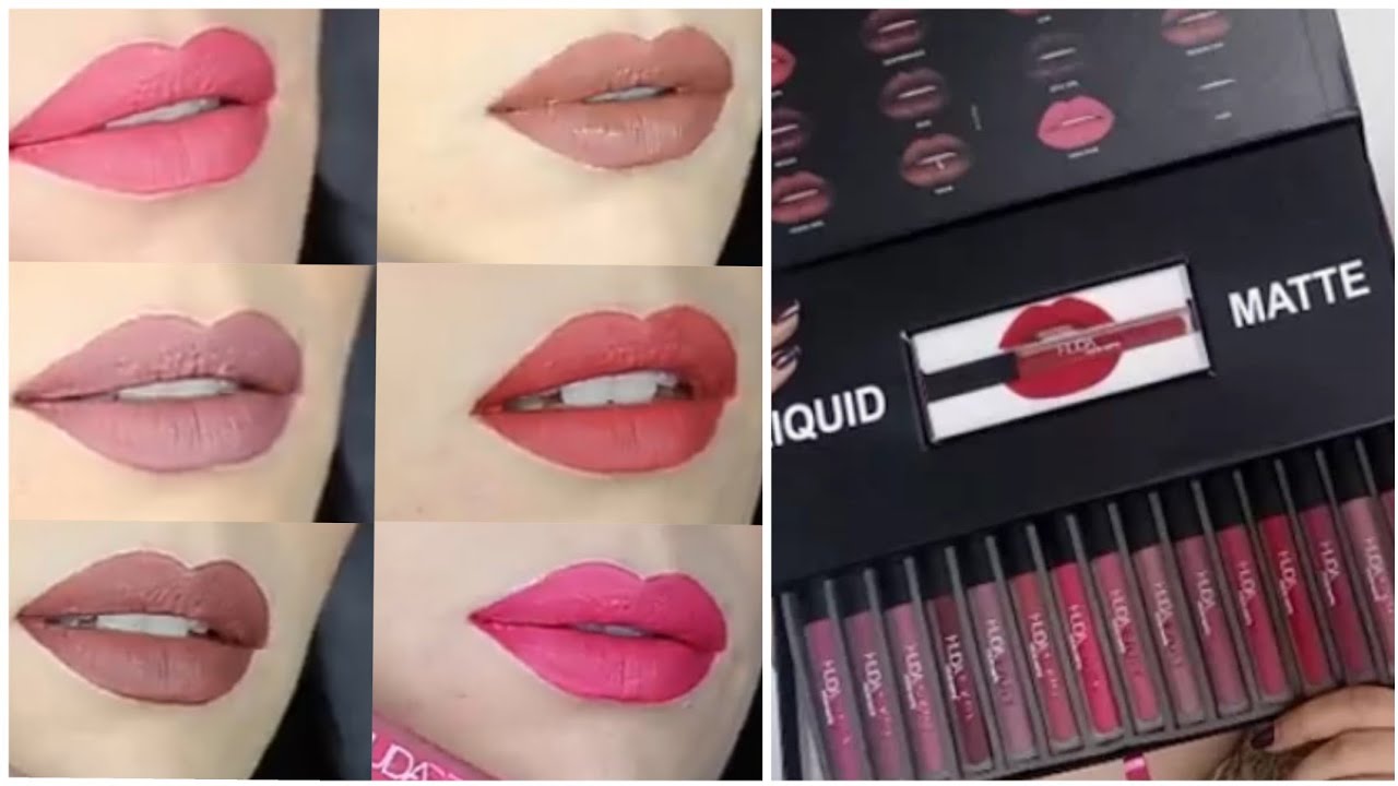 Huda beauty Liquid Matte Lipsticks set Swatch | Complete collection swatches by SGfashion Collection