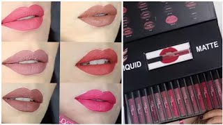 Huda beauty Liquid Matte Lipsticks set Swatch Complete collection swatches by SGfashion Collection