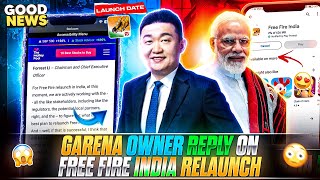 Garena Owner Reply On Free Fire India Free Fire India Offical News Free Fire India Launch Date