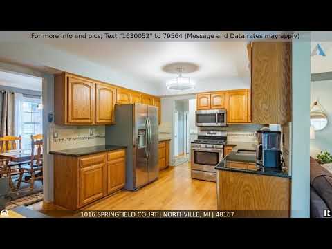 1016 SPRINGFIELD Court, Northville, MI home video tour