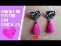 Aretes de corazón con fieltro