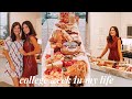 VLOG | college days in my life: first week of classes, cheeseboard night, outfit of the days!