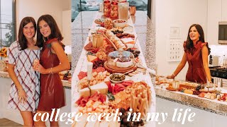 VLOG | college days in my life: first week of classes, cheeseboard night, outfit of the days!