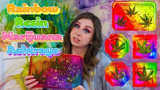 Making Rainbow Marijuana Leaf Ashtrays & Rolling Trays
