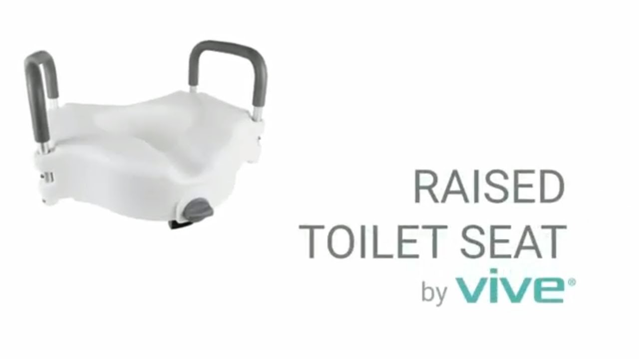 Raised Toilet Seat by Vive - Portable Elevated Riser With Padded Handles - Raised Seat With Arms
