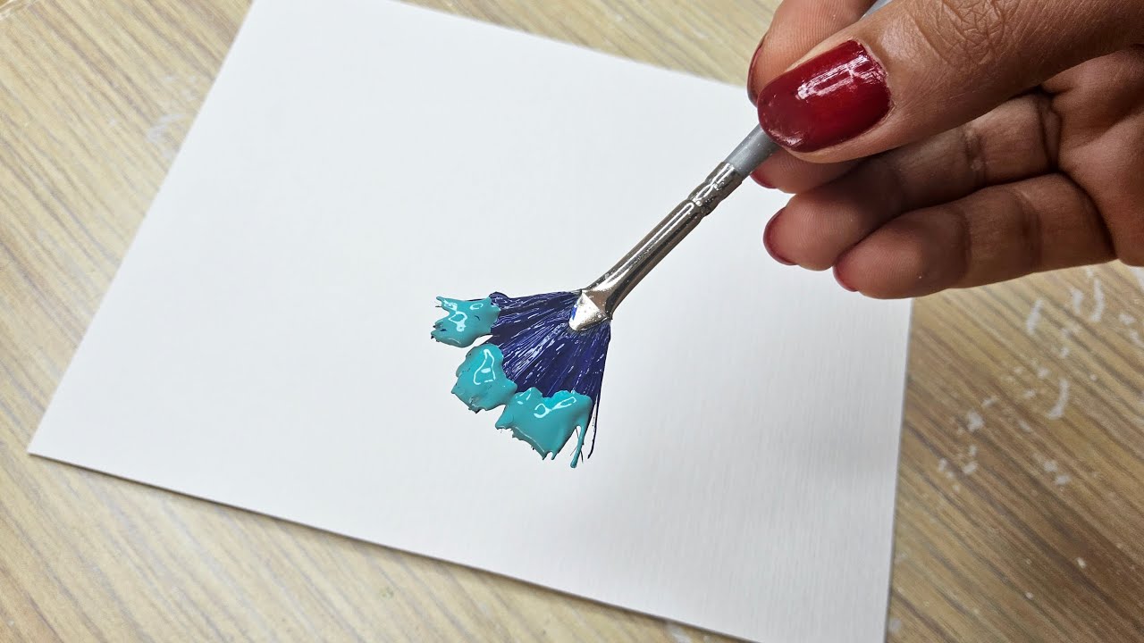 Простое руководство по рисованию акрилом | Пейзаж ночного неба для начинающих