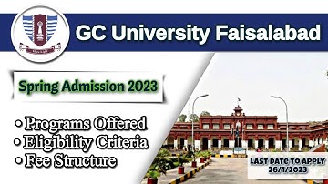 GC University Faisalabad Spring Admission 2023 | GCUF Admission 2023 | Complete Detail