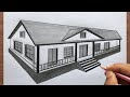 How to Draw a Village House in Two-Point Perspective Step by Step