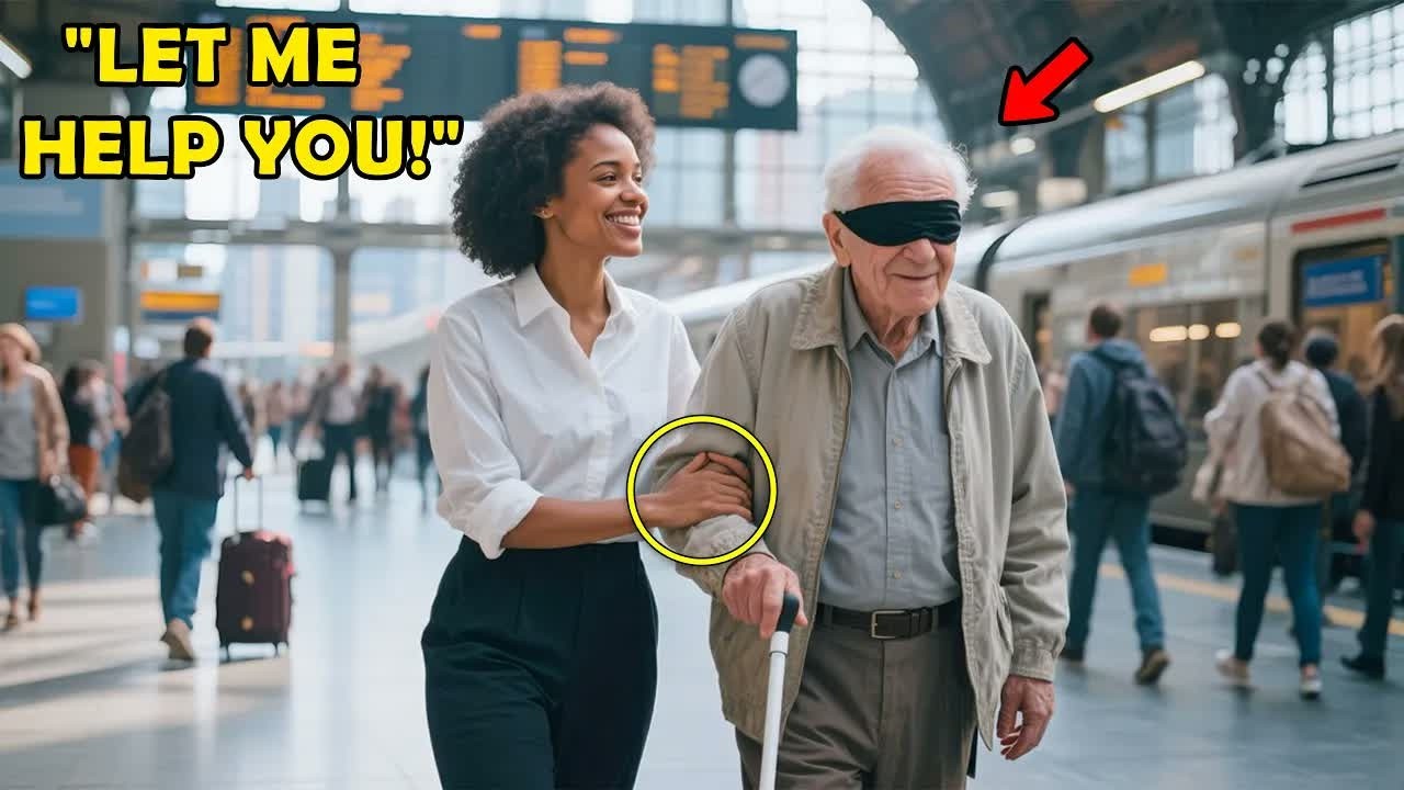 Young Black Woman Helps Blind Elderly Man at Train Station, Next Day, She Learns His True Identit