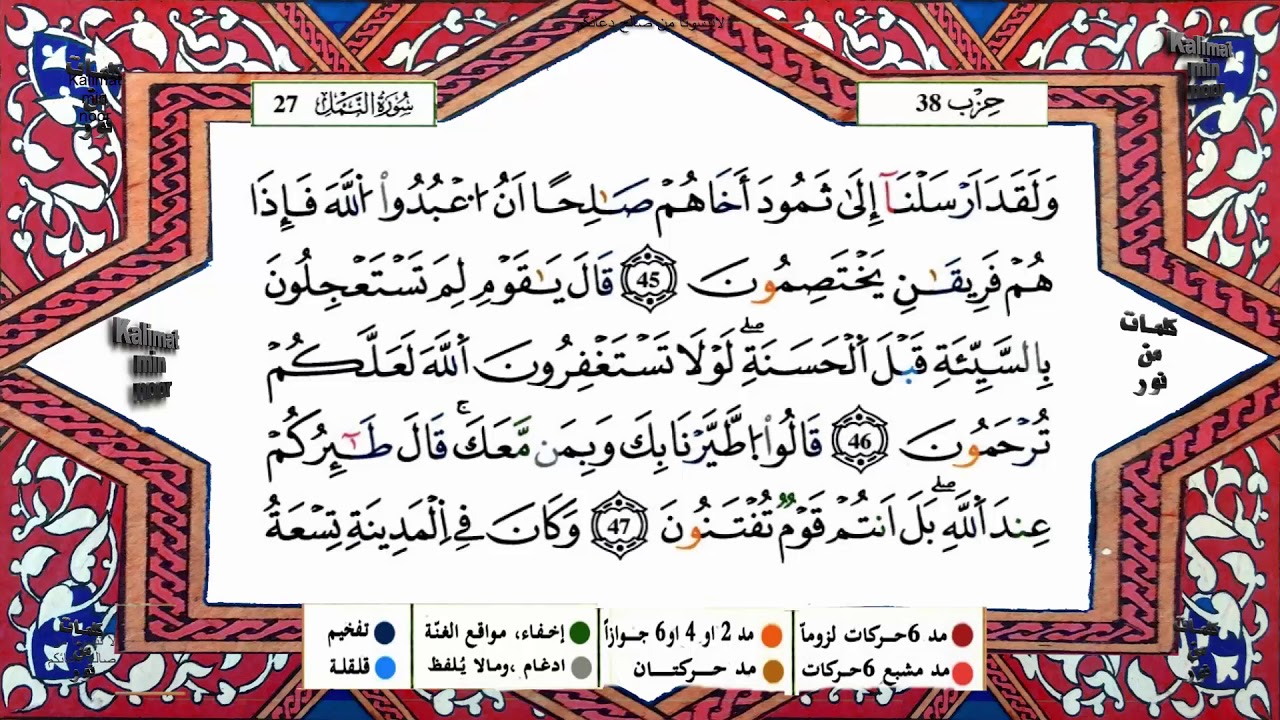 سورة النمل برواية ورش القارئ ياسين الجزائري