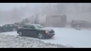 Car crash pileup in Schuylkill County during snow squalls on Interstate 81