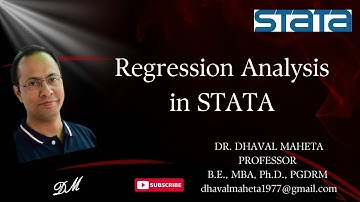49. Regression Analysis in STATA || Dr. Dhaval Maheta