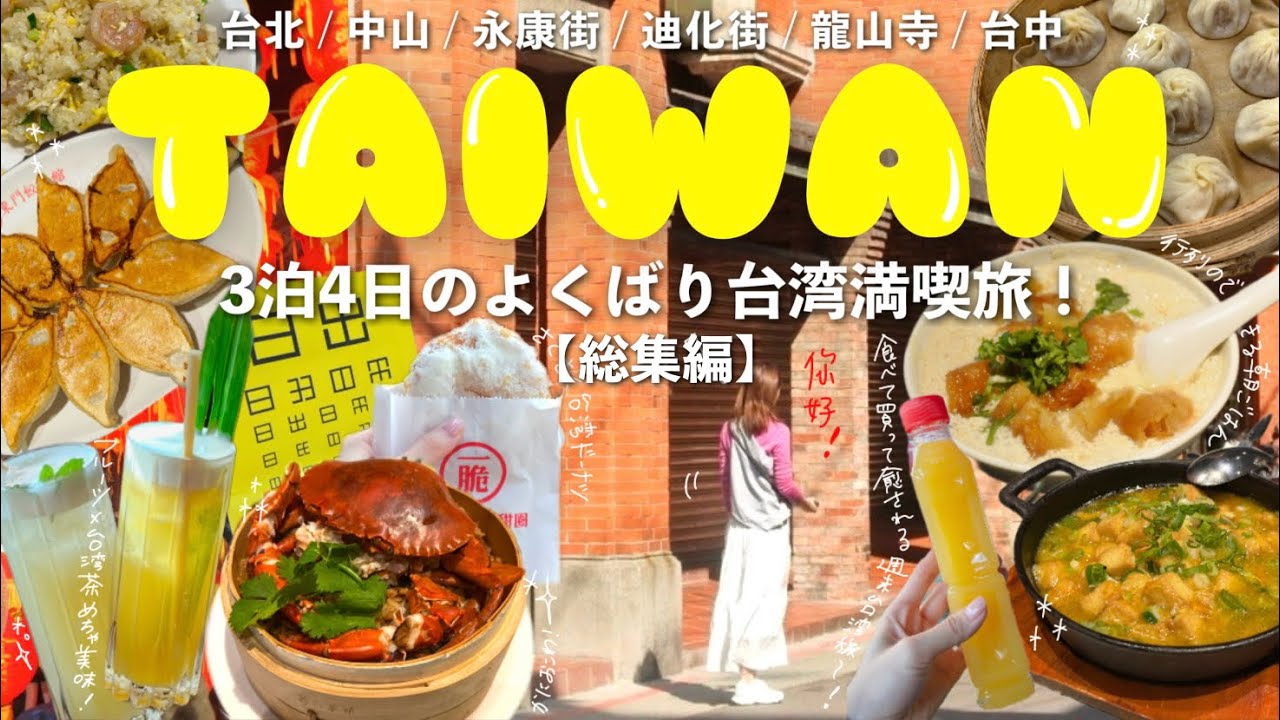 ［Taiwan］3泊4日詰め込み台湾旅！🇹🇼40ヶ所以上のまるっと総集編！(台北,迪化街,永康街,龍山寺,台中,中山)