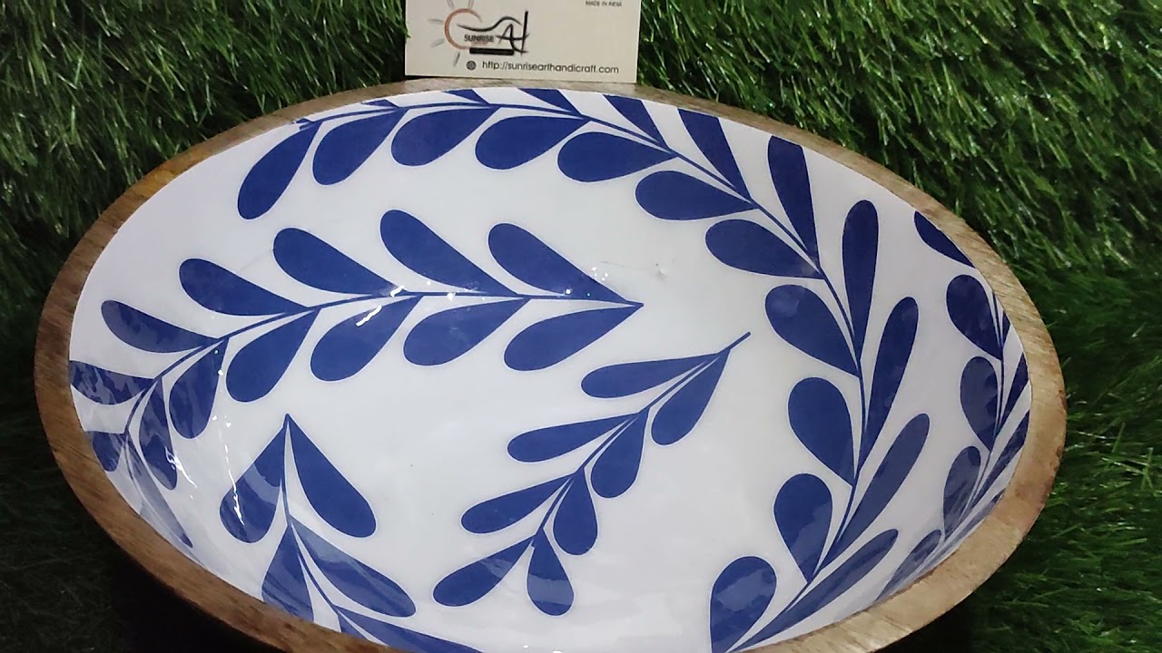 enamel coated on mango wood bowl YouTube