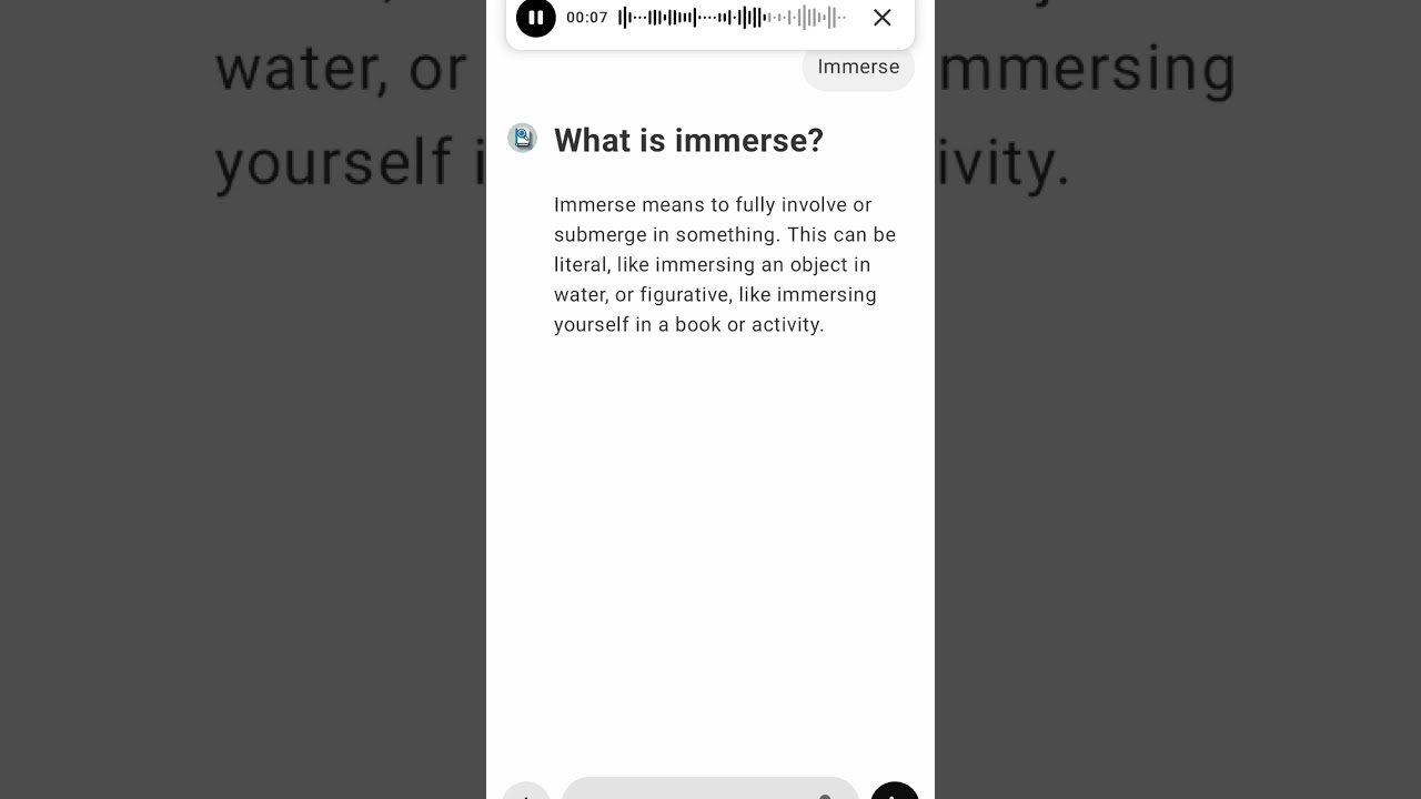 What is immerse?