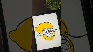One continuous line drawing 🍋 🍋🫶🏽 #shorts #viral #shortvideo #trending #procreate #art #drawing