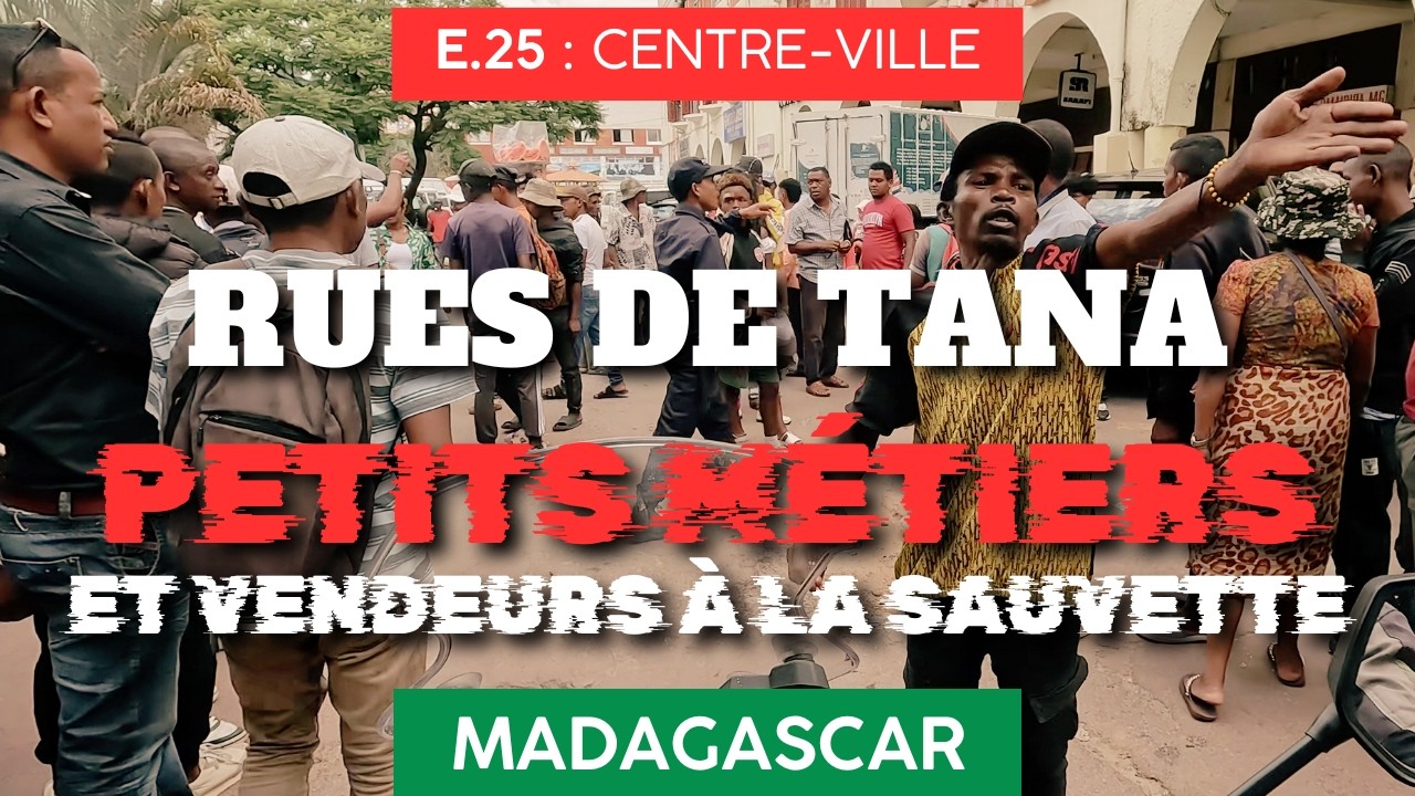 Quartiers d'Antananarivo E25, Madagascar 🇲🇬 Les petits métiers et vendeurs de rue [4K] Tana à moto