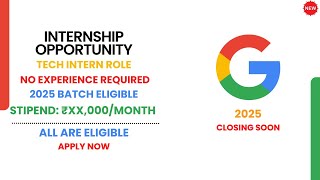 Student Researcher Internship at Google – 2025 Applications Open
