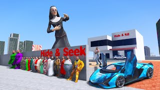 FRANKLIN PLAYS HIDE AND KILL WITH ALL CLONES😱 IN INDIAN BIKE DRIVING 3D screenshot 2