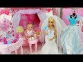 Barbie Wedding Dress bedroom and Baby doll house toys Wedding dress shopping play - 토이몽