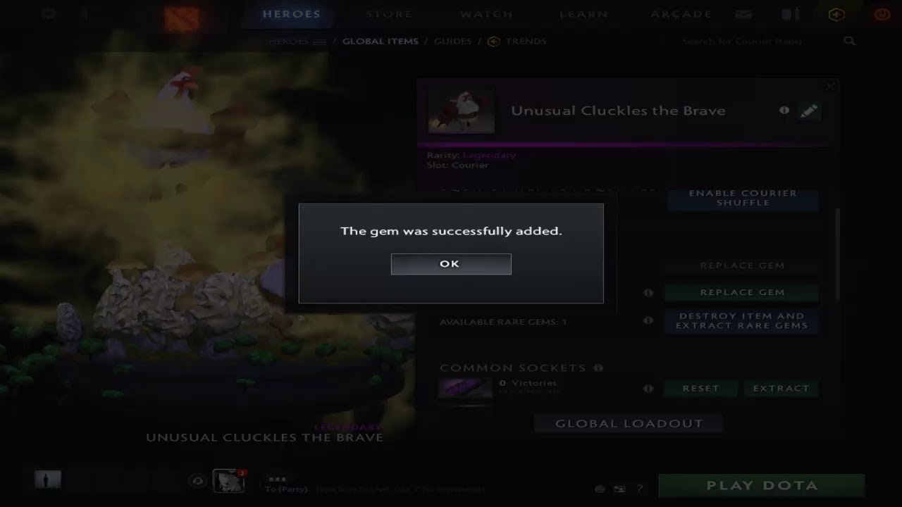 Dota 2. My first Unusual Cluckles the Brave courier