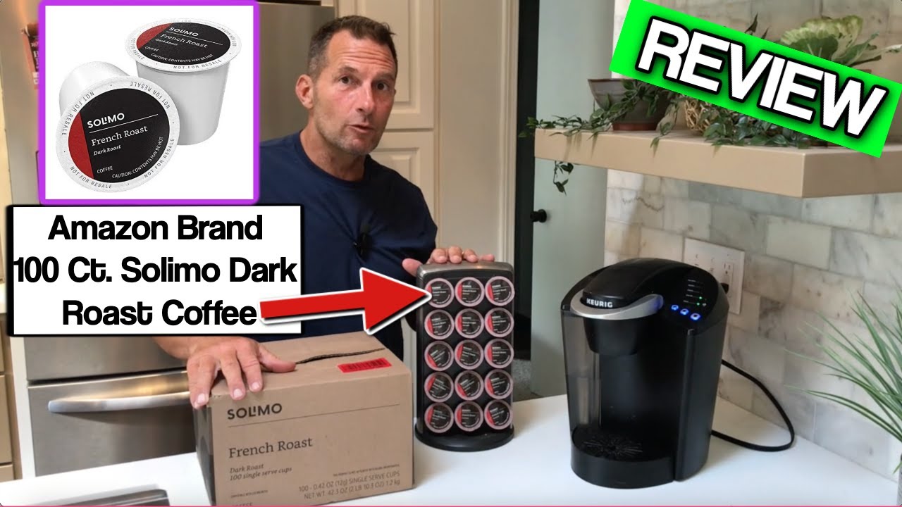 Amazon Brand 100 Ct Solimo Dark Roast Coffee Pods, French Roast