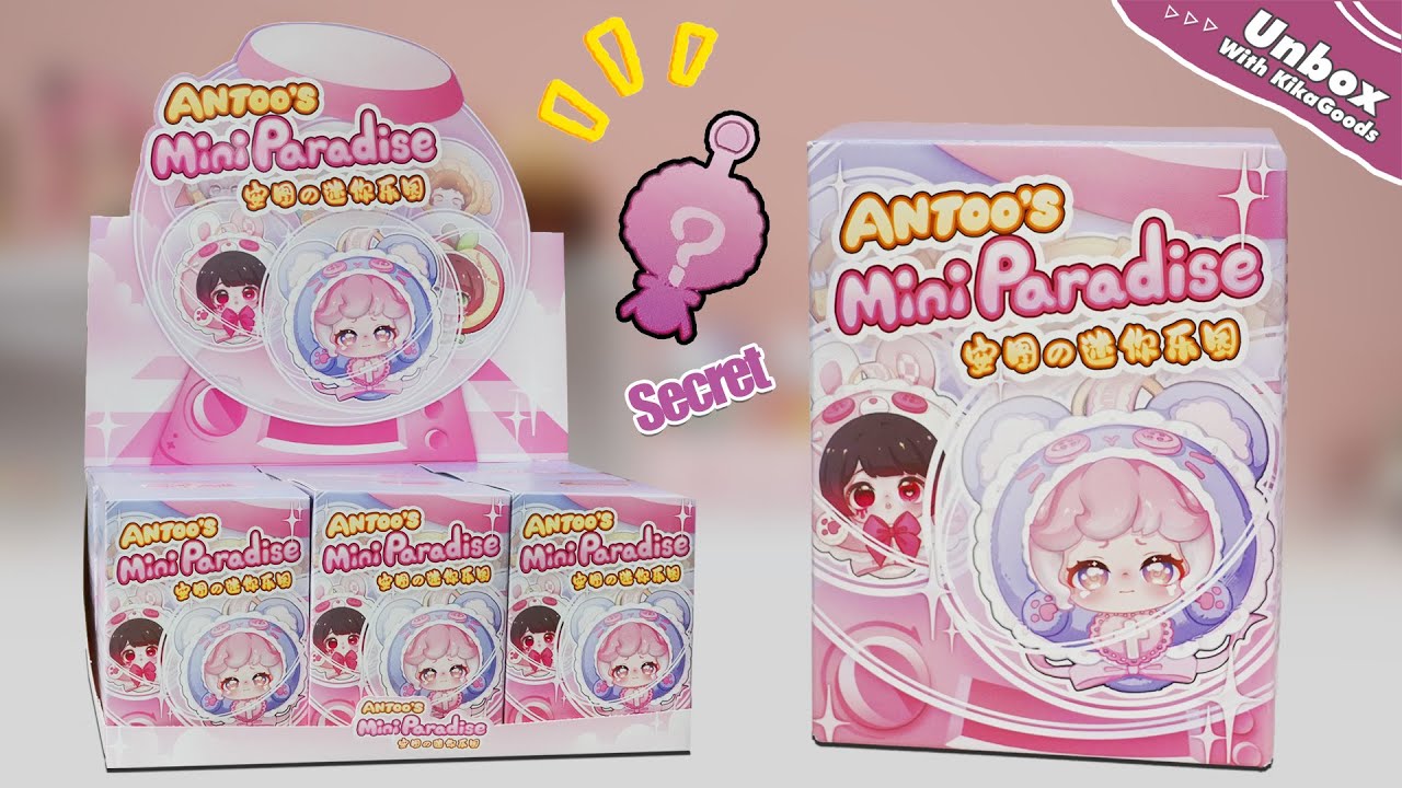 Распаковка плюшевого брелока Antoo's Mini Paradise Series в закрытой коробке 