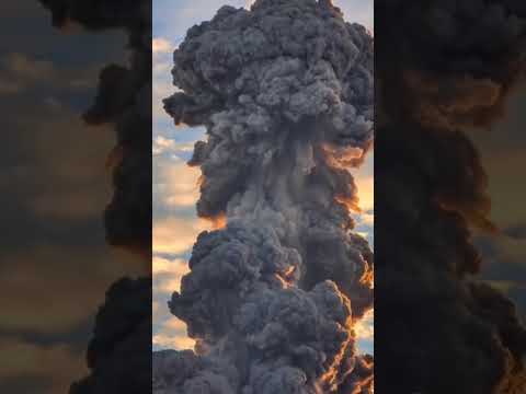 #Volcano erupts on