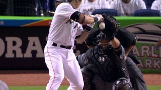 ARI@MIA: Dietrich gets hit in 6th, call confirmed