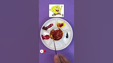 What Color do mixed SpongeBob characters make ? #tiktok #shorts #short#spongebob#cartoon #satisfying