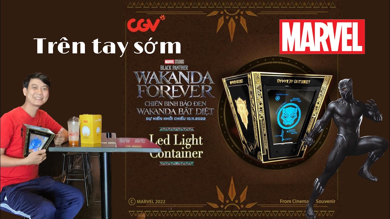 MẠNH PHÚC REVIEW combo hộp bắp CGV có đèn led phim Chiến Binh Báo Đen ...