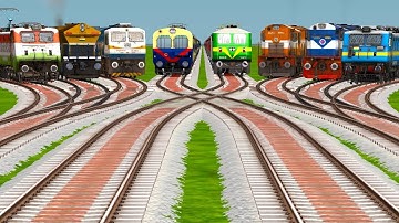 Trains crossing Railroad Crossings | Train videos Indian railways | train simulator classic