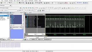 Simulation output of 4 '3*8' decoders and 1 '2*4' decoder circuit