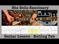 She sells sanctuary  the cult  guitar lesson  rolling tab  backing track  no chat