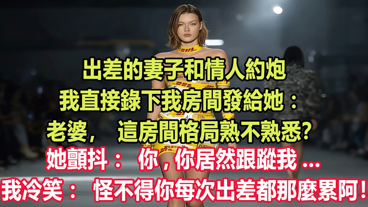 出差的妻子和情人約炮，我直接錄下我房間發給她：老婆，這房間格局熟不熟悉？她顫抖：你,你居然跟蹤我...我冷笑：怪不得你每次出差都那麼累阿！