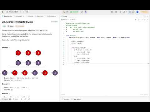 Merge Two Sorted Lists - LEETCODE SOLUTIONS #10