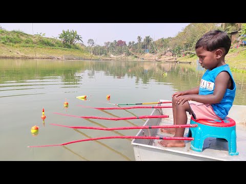 Best Hook fishing 2022✅|Little Boy hunting fish by fish hook From beautiful nature🥰🥰Part-13