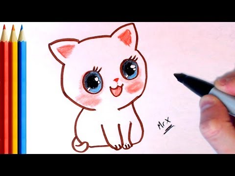 fast-version) How to Draw Kitten (Super Cute Eyes) Step by Step ...