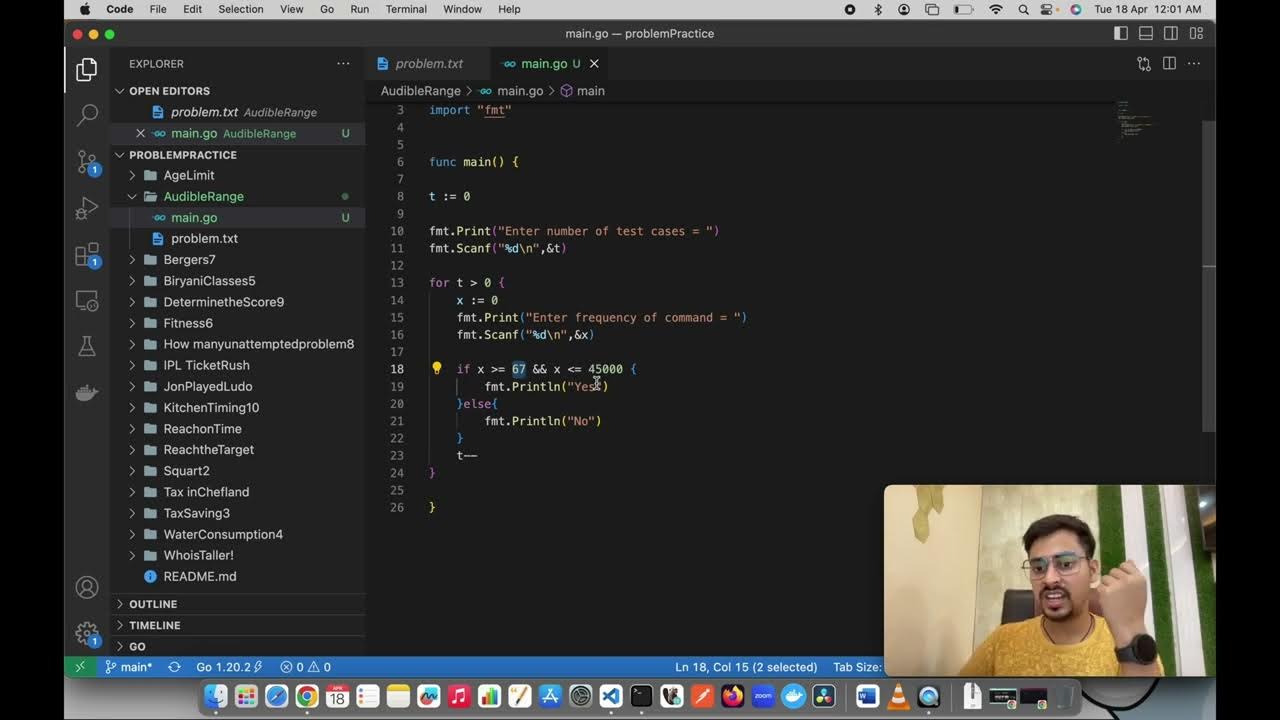 Audio range problem with solution in golang golang codingconcepts