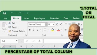 HOW TO CALCULATE ON MICROSOFT EXCEL - %TOTAL COLUMN