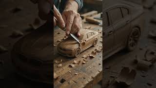 BMW M5 Wooden Car ASMR Shorts  #aiasmr #woodcarving #bmwm5