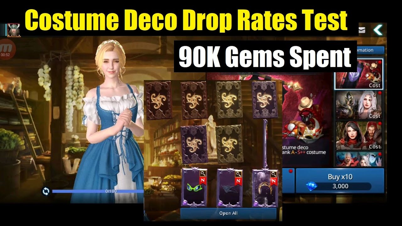 Darkness Rises Testing Costume Deco Drop Rates - 90K Gems Used