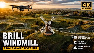 Brill Windmill beautiful views of the hills from the sky