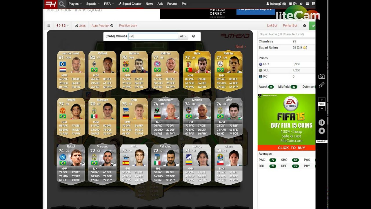 Squad Builder non-rare team