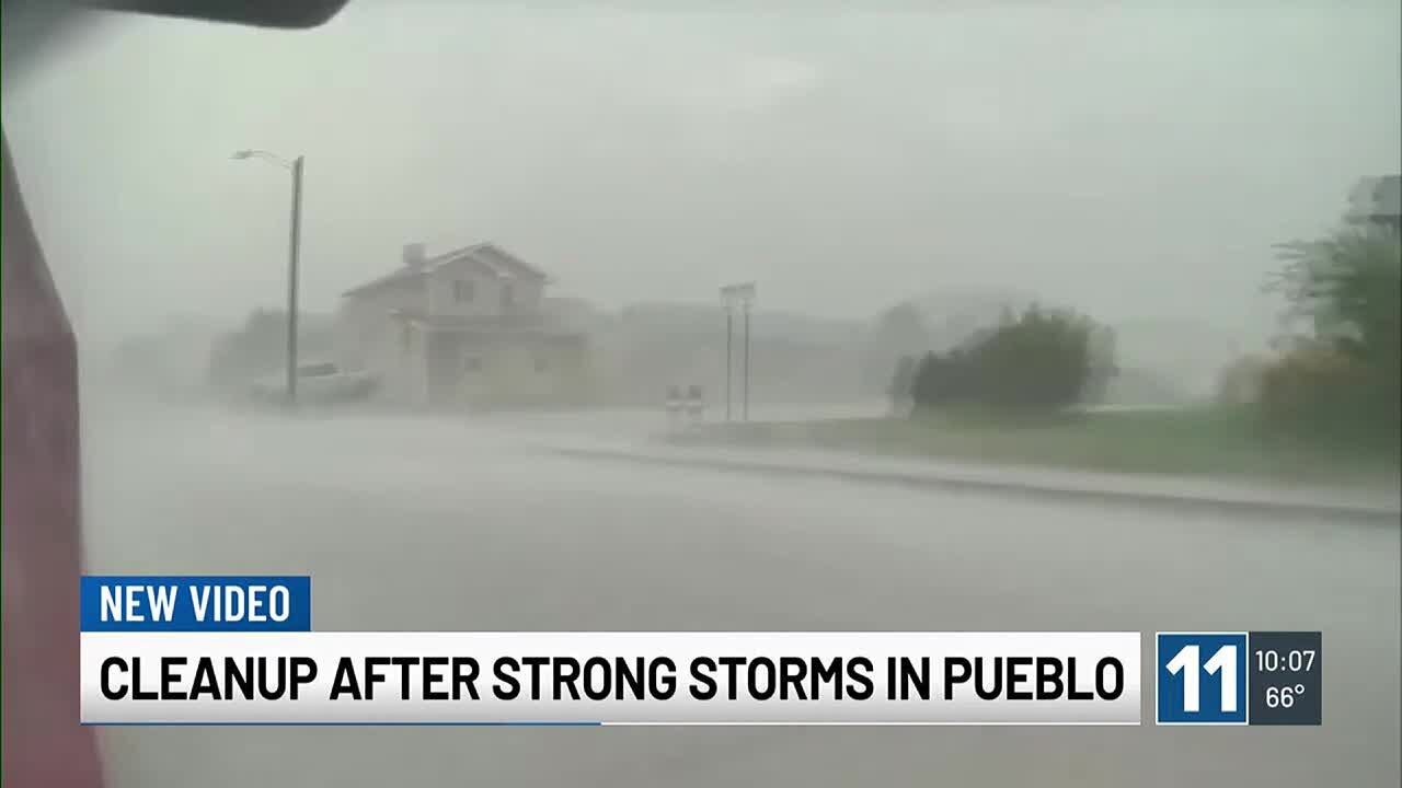 Cleanup underway after strong storms in Pueblo - YouTube