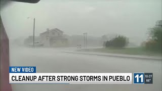 Cleanup underway after strong storms in Pueblo