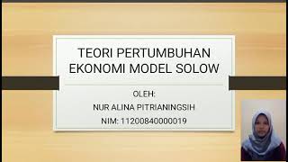 Teori Pertumbuhan Ekonomi Solow