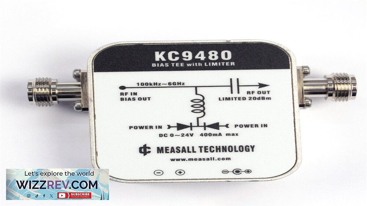 KC9480 DC Bias Injector 1MHz 6GHz Dual Power Input Integrated Limiter Protection